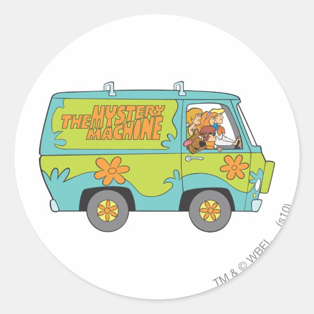 The Mystery Machine Right Side Classic Round Sticker (Front)