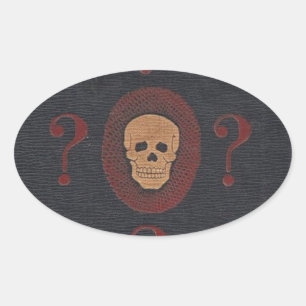 The Mystery Skull Oval Sticker