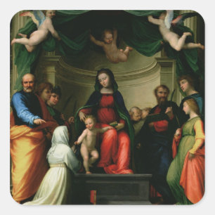 The Mystic Marriage of St. Catherine of Siena with Square Sticker