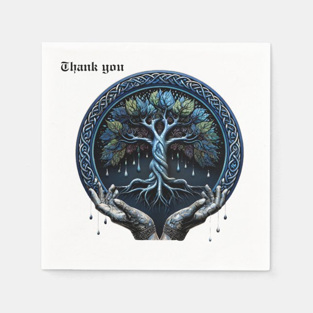 The mystical Celtic Tree of Life Napkin (Front)