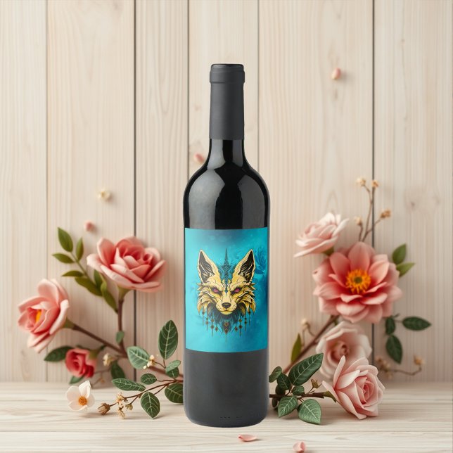 The mystical fox head, noble and mysterious.  wine label (Creator Uploaded)