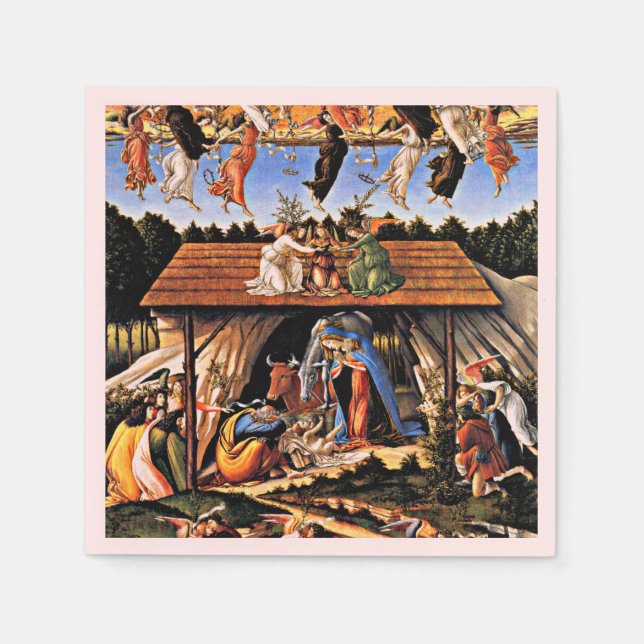 The Mystical Nativity, painting by Botticelli Napkin (Front)