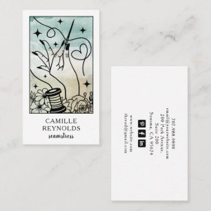 The Mystical Seamstress Tailor Tarot Business Card