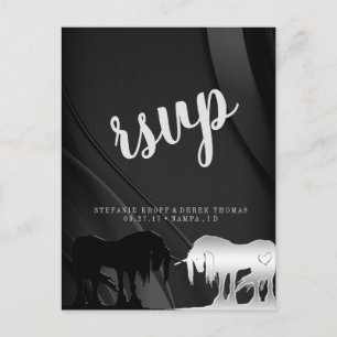 The Mystical Unicorn RSVP (black swirl) Postcard