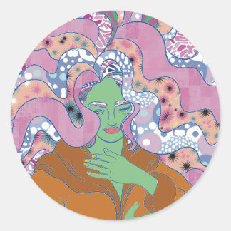 The Mystical Woman Classic Round Sticker
