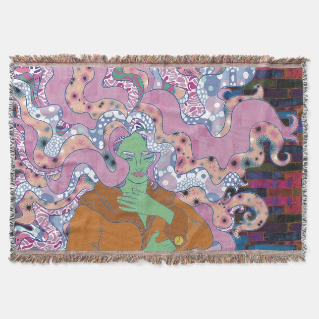 The Mystical Woman Throw Blanket (Front)
