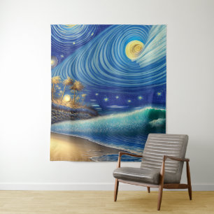 The Mysticism of a Blue Wave Tapestry