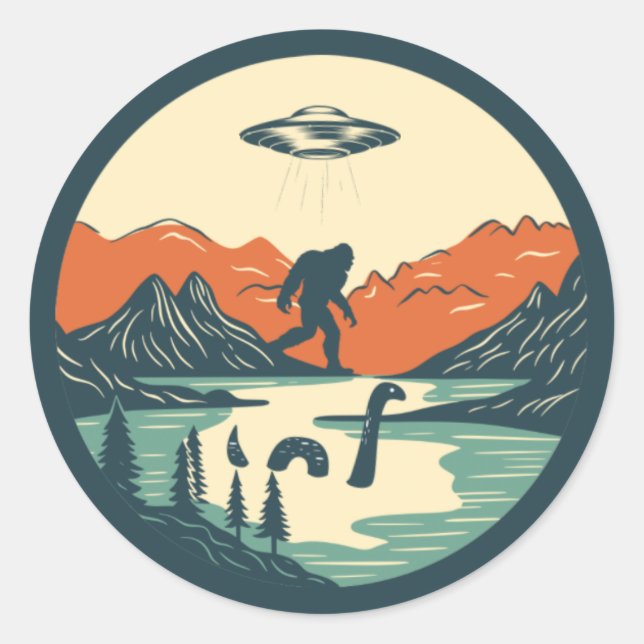 The Mythical Backdrop Classic Round Sticker (Front)