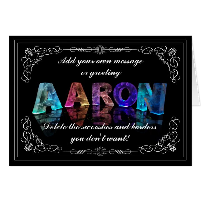 The Name Aaron in 3D Lights (Photograph) (Front Horizontal)