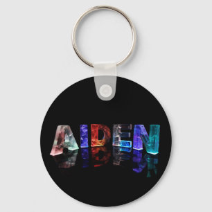 The Name Aiden in Coloured Lights Key Ring