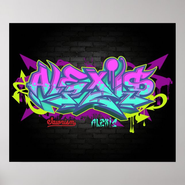 The name Alexis in graffiti Poster (Front)