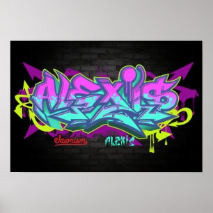 The name Alexis in graffiti Poster