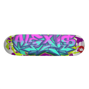 The name Alexis in graffiti Skateboard