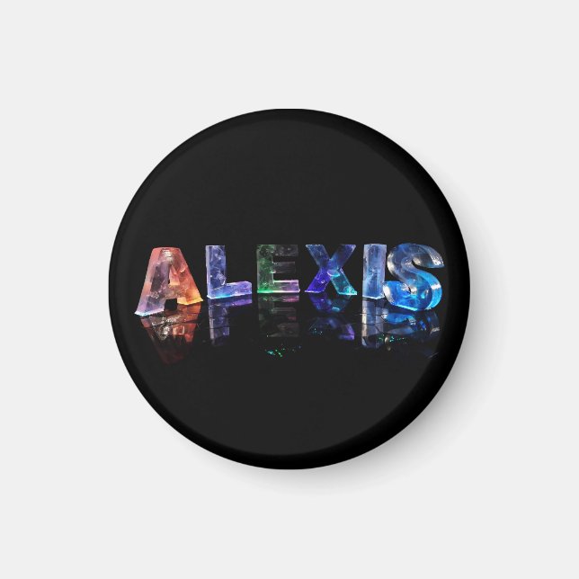 The Name Alexis in Lights Magnet (Front)