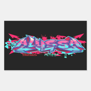 The name Alyssa in graffiti-Rectangle Stickers