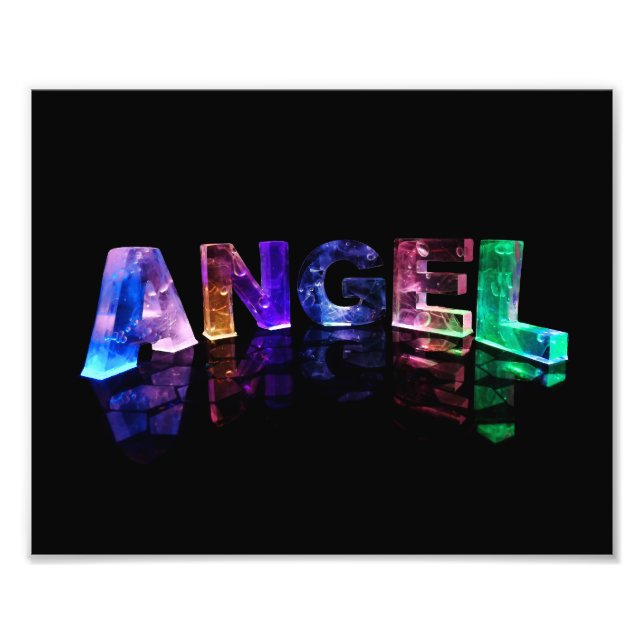 The Name Angel in 3D Lights Photo Print (Front)