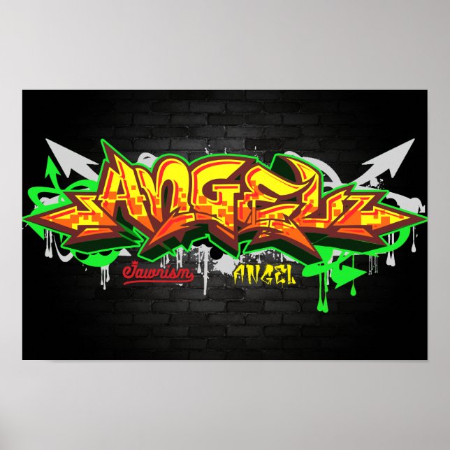 The name Angel in graffiti Poster (Front)