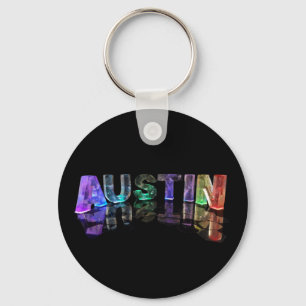 The Name Austin in 3D Lights Key Ring