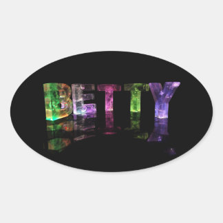 The Name Betty in 3D Lights Oval Sticker