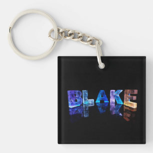 The Name Blake in 3D Lights Key Ring