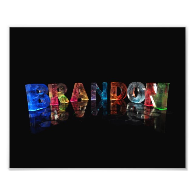 The Name Brandon in 3D Lights Photo Print (Front)