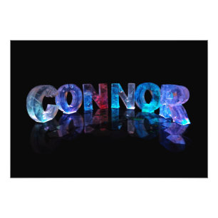 The Name Connor in 3D Lights Photo Print