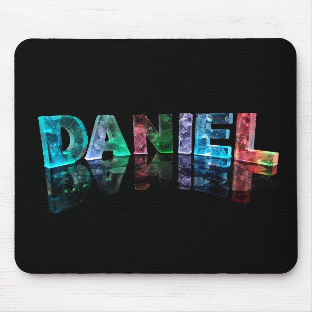 The Name Daniel in 3D Lights (Photograph) Mouse Mat (Front)