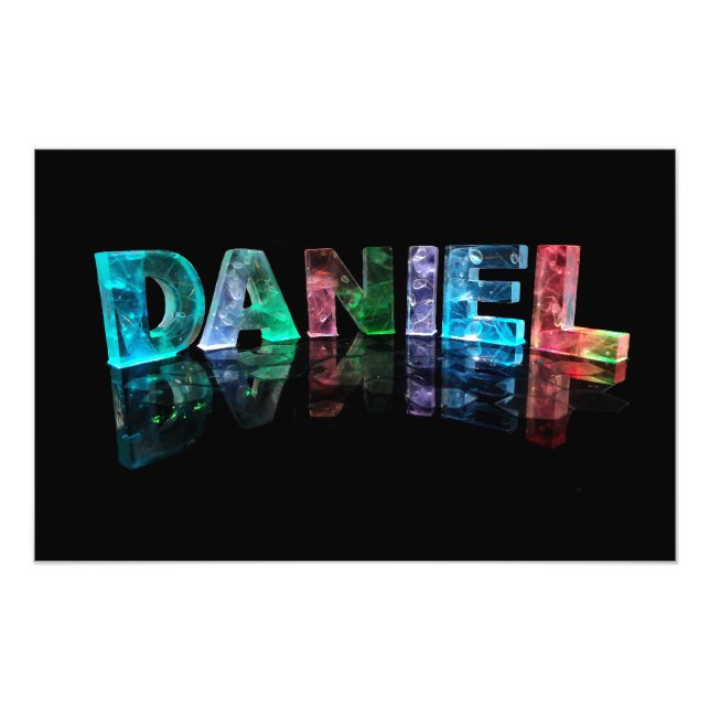 The Name Daniel in 3D Lights (Photograph) Photo Print (Front)