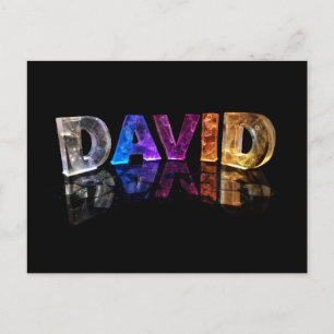 The Name David in 3D Lights (Photograph) Postcard