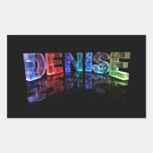 The Name Denise in 3D Lights (Photograph) Rectangular Sticker