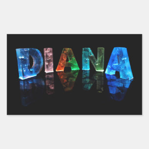 The Name Diana in 3D Lights (Photograph) Rectangular Sticker