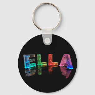 The Name Ella in 3D Lights (Photograph) Key Ring