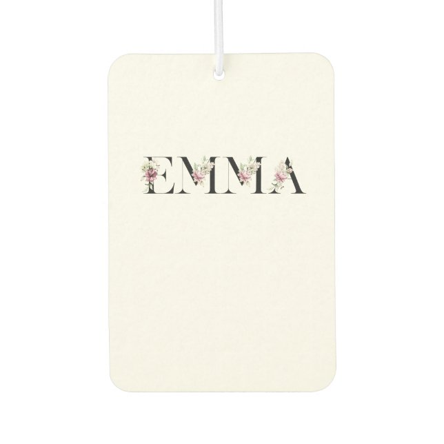 The name Emma. Female names. Car Air Freshener (Front)