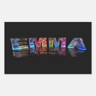 The Name Emma in 3D Lights (Photograph) Rectangular Sticker