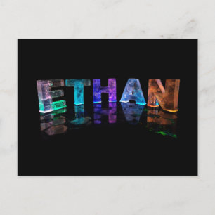 The Name Ethan in 3D Lights (Photograph) Postcard