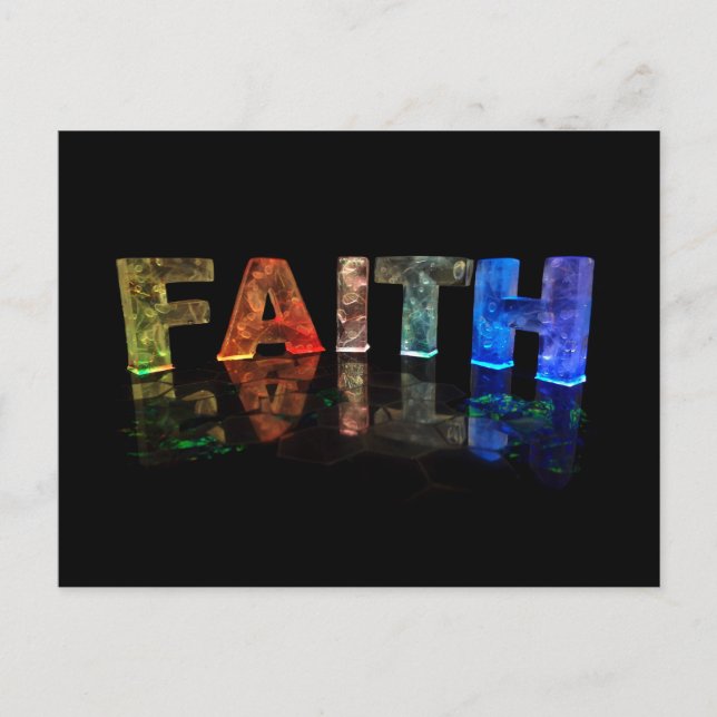 The Name Faith in 3D Lights (Photograph) Postcard (Front)