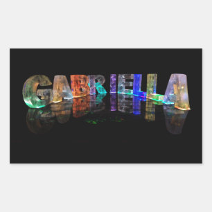 The Name Gabriella in 3D Lights (Photograph) Rectangular Sticker