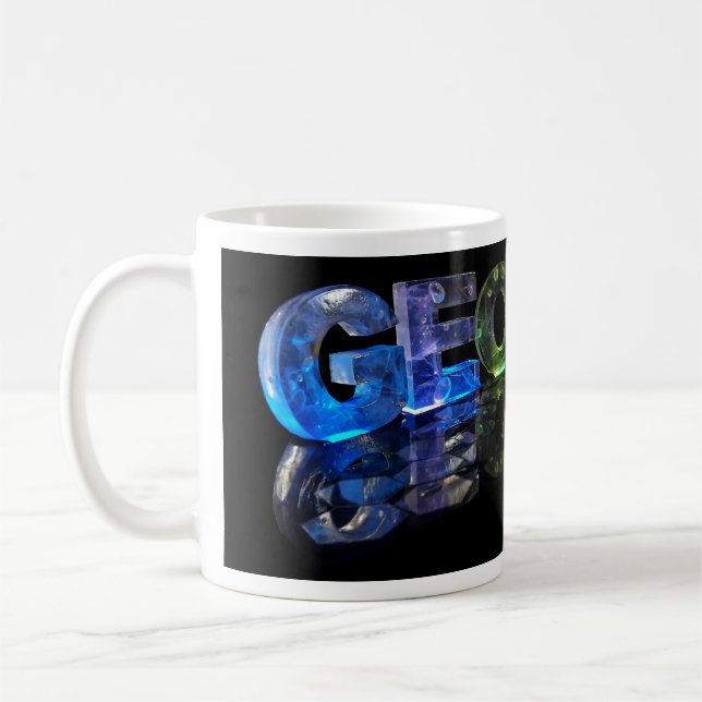 The Name George in 3D Lights (Photograph) Coffee Mug (Left)