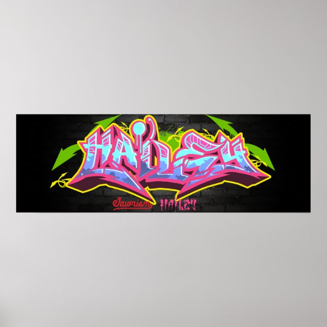 The name Hailey in graffiti Poster (Front)
