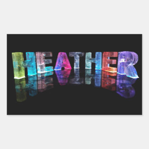 The Name Heather in 3D Lights (Photograph) Rectangular Sticker