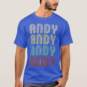 The Name Is Andy In Funny Retro Vintage Disco T-Shirt