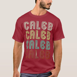 The Name Is Caleb In Funny Retro Vintage Disco T-Shirt