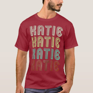 The Name Is Katie In Funny Retro Vintage Disco T-Shirt