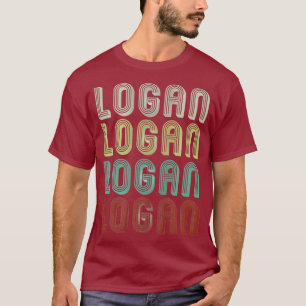 The Name Is Logan In Funny Retro Vintage Disco T-Shirt