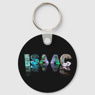 The Name Isaac in 3D Lights (Photograph) Key Ring