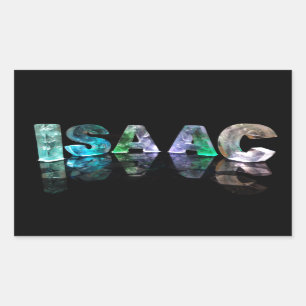 The Name Isaac in 3D Lights (Photograph) Rectangular Sticker