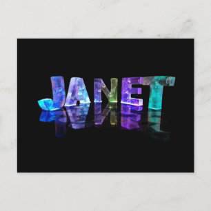 The Name Janet in 3D Lights (Photograph) Postcard