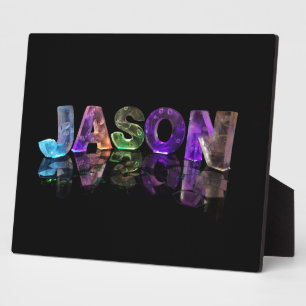 The Name Jason in 3D Lights (Photograph) Plaque