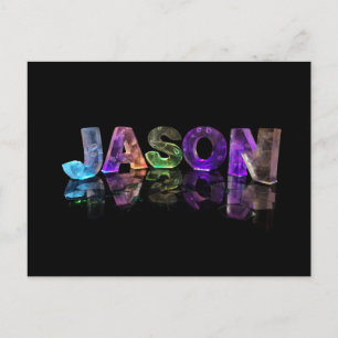The Name Jason in 3D Lights (Photograph) Postcard