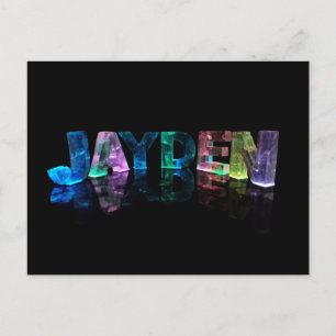The Name Jayden in 3D Lights (Photograph) Postcard